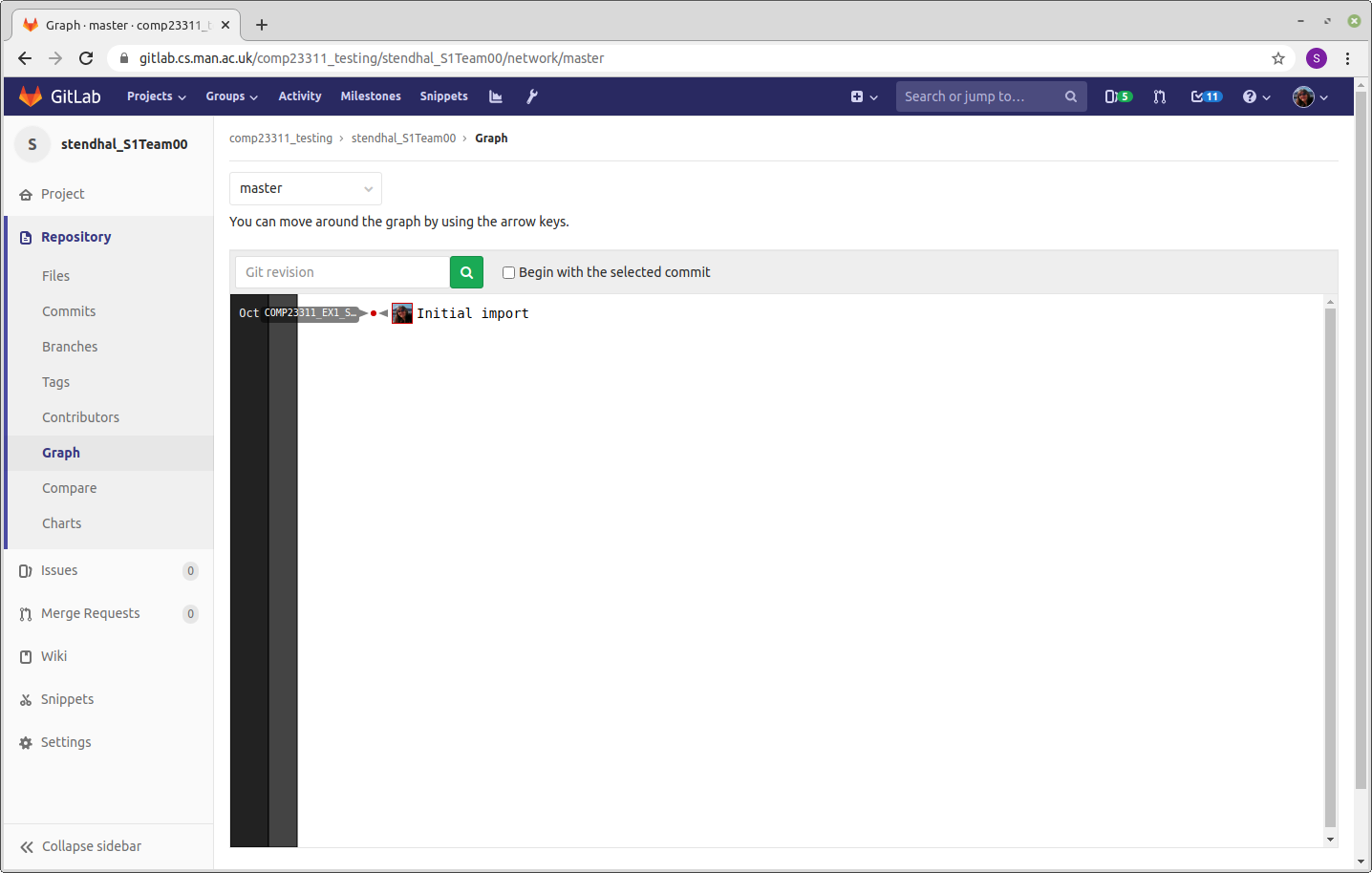 Your gitlab repository (gitlab.cs.man.ac.uk) should look something like this.